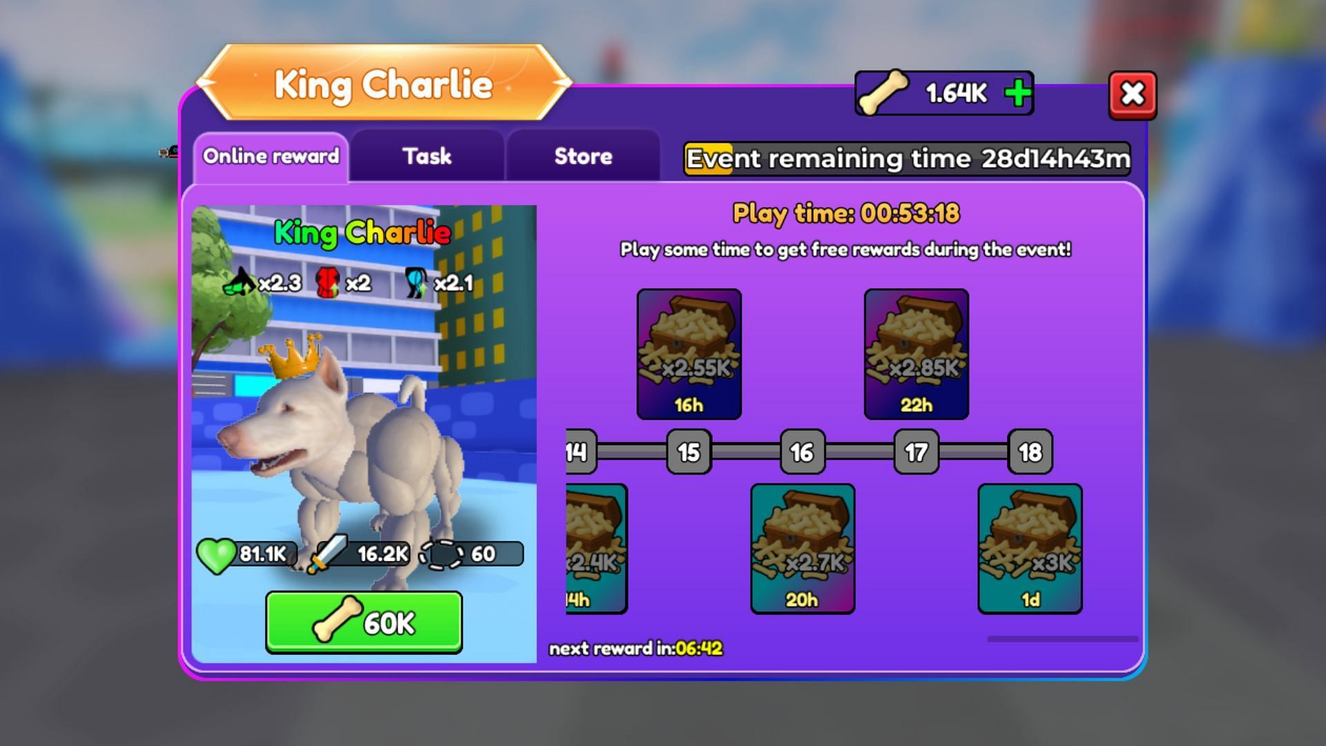 Your progress in the online reward tab does not reset after logouts (Image via Roblox)